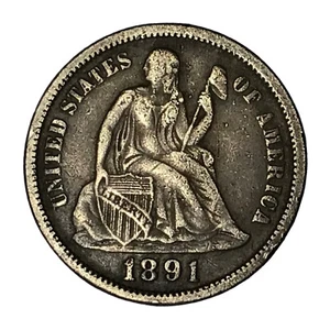 1891 10C sitzender Liberty Groschen vz # - Bild 1 von 2