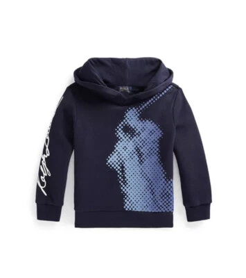New Polo Ralph Lauren Little Boys Big Pony Fleece Hoodie Navy 5 - Image 1 of 4