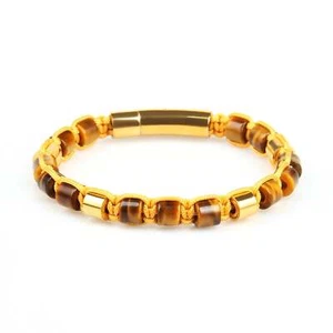 Tigerauge & Goldperlen Armband - Bild 1 von 3