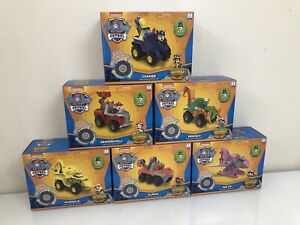 Paw Patrol Lot of 6 Dino Rescue Deluxe Vehicle & Figures Collection Zuma Rocky +
