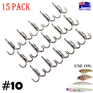 15x #10 BKK Treble Hooks Hook for Jackall Ecogear OSP Daiwa Shimano Lures Bream - Picture 1 of 1