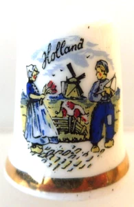DE A COUDRE DE COLLECTION THIMBLE PORCELAINE HOLLAND - Imagen 1 de 1