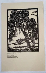 "MENÚ DE ALMUERZO YOSEMITE AHWAHNEE 6/28/60 6""x8"" CALIFA NEGRO ROBLE NEGRO ÁRBOL DE MADERA - Imagen 1 de 2