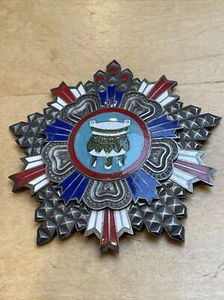 CHINA.ORDER OF THE PRECIOUS TRIPOD.STAR 85mm,106.grams.SILVER MULTI ENAMELED 055 - Picture 1 of 12