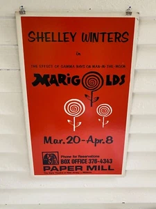 VINTAGE "MARIGOLDS" Shelley Winters THEATRE POSTER PAPER MILL PLAYHOUSE NJ - Picture 1 of 11