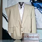 Di Marabelli 2 Piece Suit Mens 50R 44X30 Beige Ventless Wool Blend
