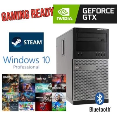 Gaming Dell Desktop MT Intel Core i7 NVIDIA GT1030 up to 32GB RAM 1TB Hard Drive - Image 1 of 4