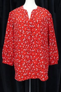 Karl Lagerfeld Paris Damen Blumen Bischof V-Ausschnitt Langarm Tunika Bluse Gr. XL - Bild 1 von 19