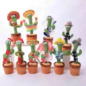 Dancing Cactus Plush Toy Electronic Recording Shake With Song Repeat Talking - Picture 1 of 15
