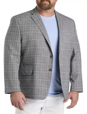 Chaqueta Abrigo Deportivo Michael Kors Hombre Gris A Cuadros Ajuste Clásico Elastizado Talla 50R Foto 1 de 4