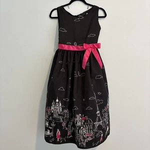 Vintage Rare Editions Paris Girls Dress Black Tea Length Sleeveless Size 16 - Picture 1 of 14