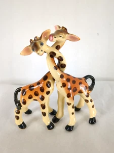 Vtg Artmark Japan Ceramic Long Neck Intertwined Giraffe Salt Pepper Shaker Set - Picture 1 of 7