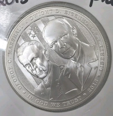 2013-W 5 Star General Silver Dollar Eisenhower-Marshall Commemorative Uncir Coin - Image 1 of 2