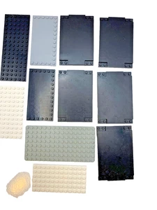 Lego Placas Base Planas Gris Negro Blanco 11 Piezas + 2 Piezas Extra No Se Mostran - Imagen 1 de 5