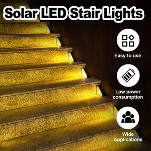 Solar LED Step Lamp Deck Lights Stair Light Patio Design For Steps Powered Night - Picture 1 of 11