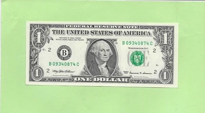 1999 ..UNCIRC $1  B 0934 0874 C  .... 1999  $1  B-C       NICE NOTE      FRN - Image 1 of 2