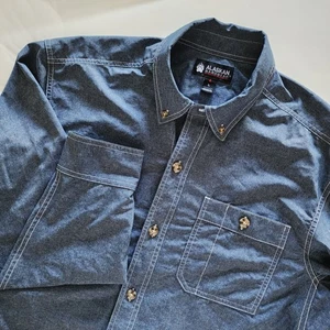 Camicia da uomo Alaskan Hardgear by Duluth Trading Co. blu leggera con bottoni taglia L - Foto 1 di 6