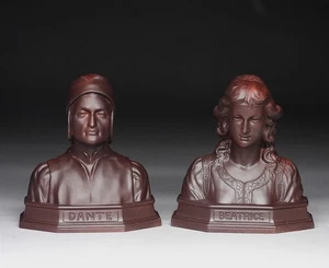 Pr. Jennings Bro's Dante's Inferno Dante & Beatrice Cast Spelter Bookends - Picture 1 of 10