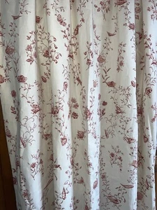 CORTINAS PERSONALIZADAS BRUNSCHWIG&FILS “VIZCAYA” LINO TOILE COSTERO ROJO Y MARFIL 98” DE LARGO - Imagen 1 de 7