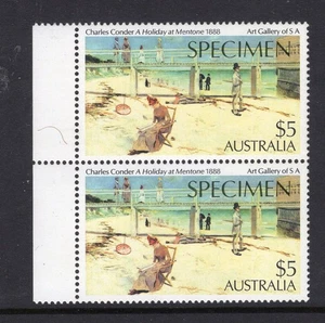 Australia $5.00 painting pair overprinted SPECIMEN MNH - Bild 1 von 2