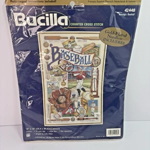 Bucilla Nostalgia Baseball Counted Cross Stitch 42448 - Picture 1 of 2