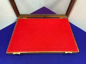 Vintage Wooden Glass-Top Display Case w/ Red Felt & Foam Insert – Collectibles - Picture 1 of 6