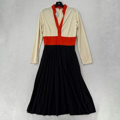 Vestido Howard Wolf Vintage Años 70 Colorblock Talla 12 Retro Jersey Foto 1 de 4