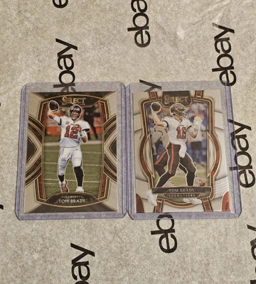 2- Panini Select Football Tom Brady Club Level Cards 2020 - #201 & 2022 - #207 - Image 1 of 2