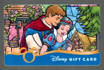 DISNEY Snow White Stained Glass Window, Personalized Gift Card ( $0 ) RARE - Image 1 of 2