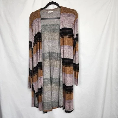 Maurices Striped Marled Knit Open Cardigan Duster Size XL Knit Sweater - Image 1 of 4