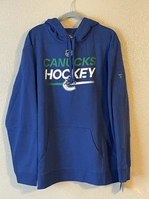 Men’s 2XL NWT Vancouver Canucks Fanatics Authentic Pro Pullover Hoodie Blue - Image 1 of 4
