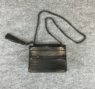 Bolso Bandolera ALDO Borla de Cocodrilo Repujado Cuero PU Negro Y2K Fiesta Foto 1 de 4