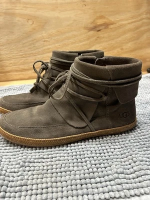 UGG Australia Reid Botín Mujer Talla 8 Gamuza Botín Gris Pizarra Cremallera Foto 1 de 4
