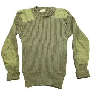 Suéter de Colección Años 70 Brigada M/L 40 Lana Oliva Comando Pully Lana Hecho en EE. UU. - Imagen 1 de 7