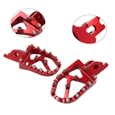 Estriberas rojas para moto de cross pedales para Honda CR250 CRF250R Kawasaki KX250 KX450 Foto 1 de 4
