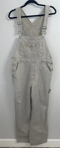 Vintage Squeeze Jeans Overalls Large Bib Carpenter Tan Khaki - Picture 1 of 9