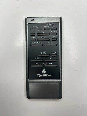 Quasar VSQS0130 Portable VCR Remote Control, Silver OEM for VP5420UQ VP5430WQ + - Image 1 of 2