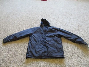 BNWT Chaps Full zip men's jacket w/ stow away hood, Black, L, Fleece lined, $98 - Picture 1 of 7