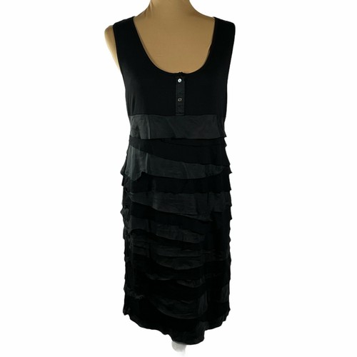 VETEMENTS Kenneth Cole abito senza maniche nero a strati scollo a scoop M