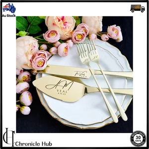 Personalized Cake Cutting Set: Engraved Gift for Special Occasions - Picture 1 of 8