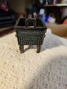 Mini Chinese Bronze Incense Burner Censer Ding Dollhouse Planter Figurine - Picture 1 of 5