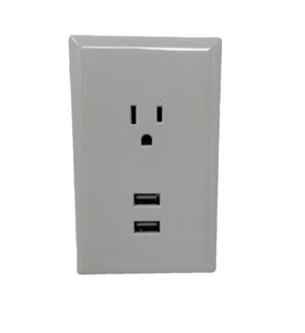 RCA WP2UWR AC USB 2.1 Wall Outlet Ivory (USED) - Picture 1 of 12