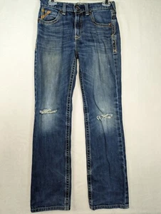 ARIAT Denim Jeans B5 Slim Boys Youth Size 16 Blue Straight Leg Adjustable Waist - Picture 1 of 13