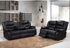 New Recliner Grey or black Sofa Large Living Room Set 3 Seater + 2 Seater Sofas