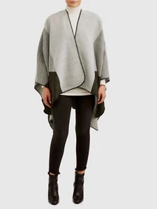 Capa Ruana tejida geométrica para mujer Tignanello negra y gris. Talla: talla única - Imagen 1 de 4