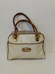 Bolso de hombro Capezio para mujer color crema dorado marrón imitación cuero bolsillo con cremallera doble asa - Imagen 1 de 12