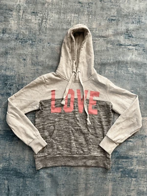 Reflex Color Block Gris Pálido Rosa Love Sudadera con Capucha Pullover Sudadera Mediana Foto 1 de 4