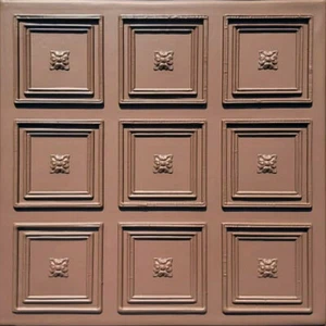 ROCOCCO Chocolate Brown, Ceiling Wall Backsplash Tile, Glue Up, PVC 20"x20" - Imagen 1 de 3