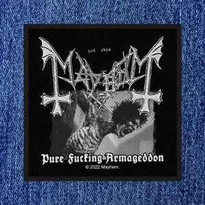 MAYHEM - PURE FUCKING ARMAGEDDON (NEU) AUFNÄHEN AUFNÄHER OFFIZIELLE BANDWARE - Bild 1 von 1