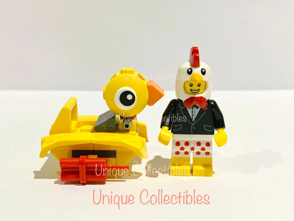 LEGO Minifigure Chicken Suit Guy with Duck Boat and Dynamite Bundle Brand New - Image 1 of 4